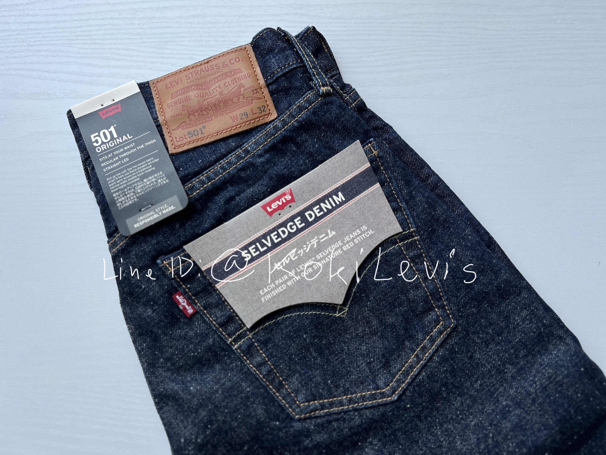 LEVI'S Lot 501 ริมแดง ผ้าฟอก