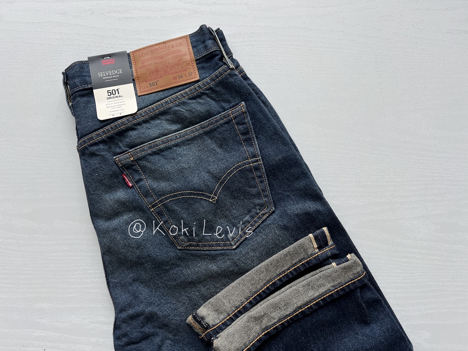 LEVI'S Lot 501 ริมแดง ผ้าฟอก