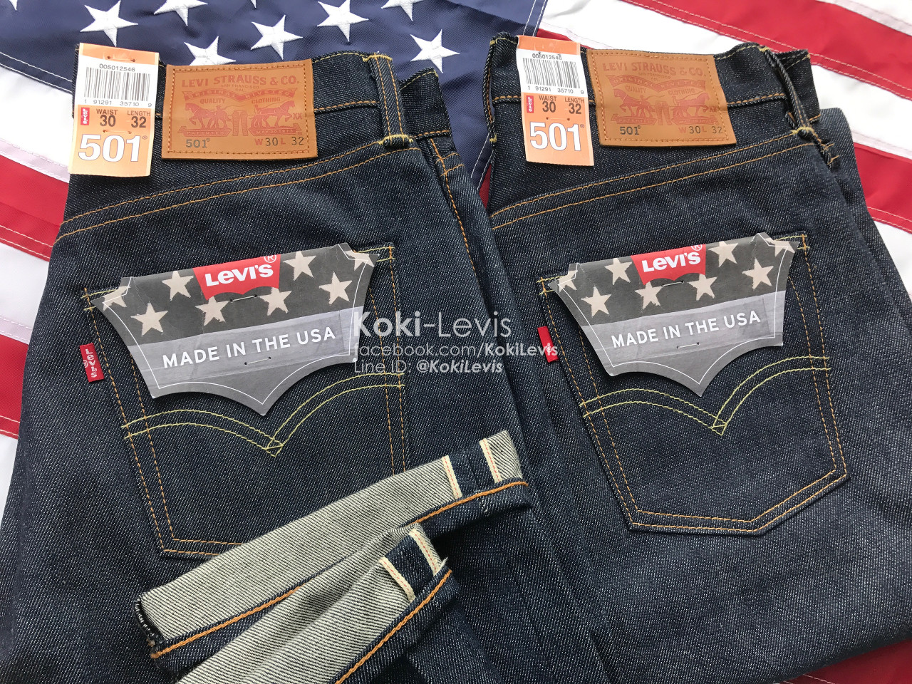 501 ริมแดง USA ผ้าดิบ - White Oak