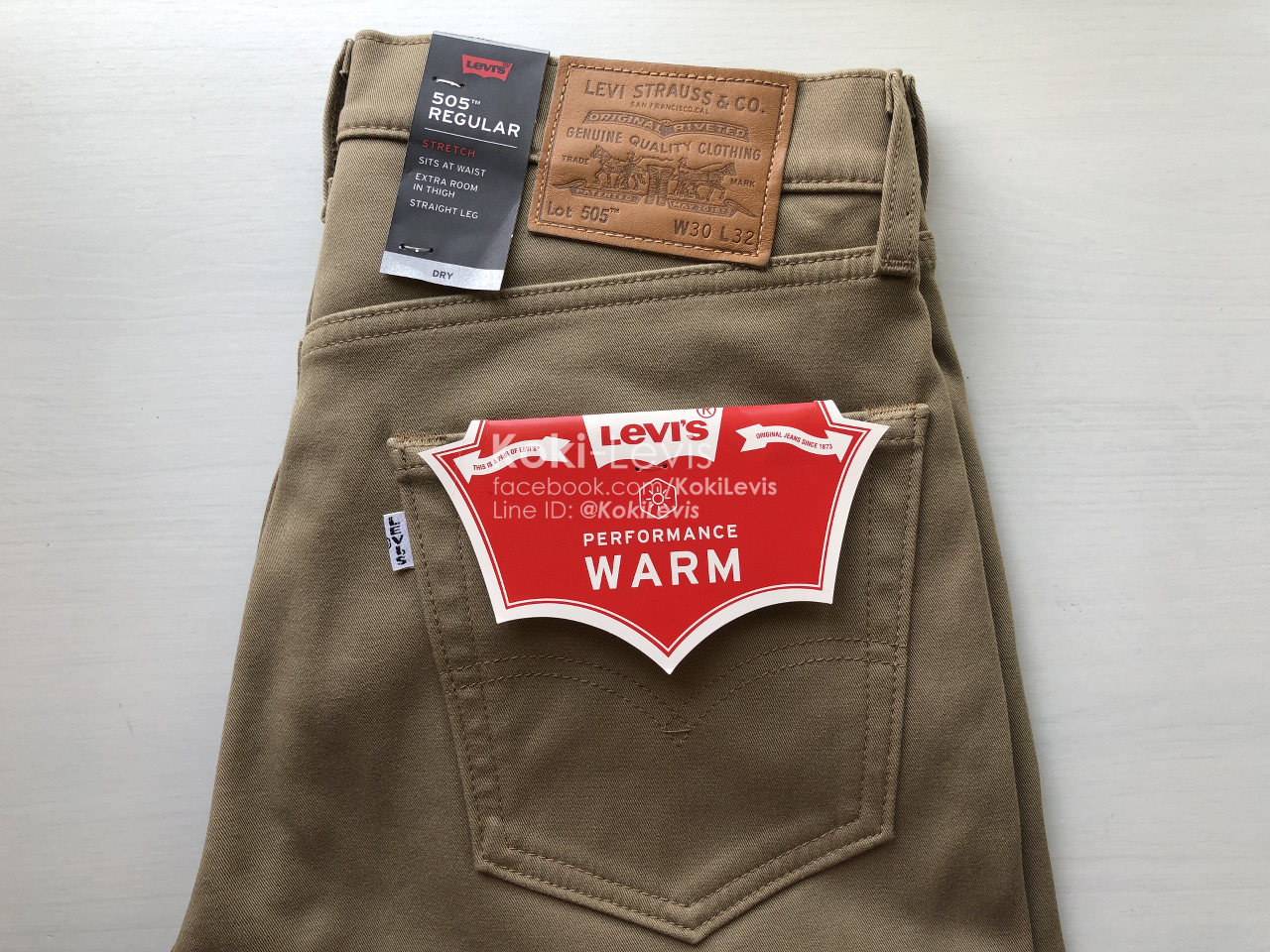 505 Performance Warm สีกากี LEVI'S Premium