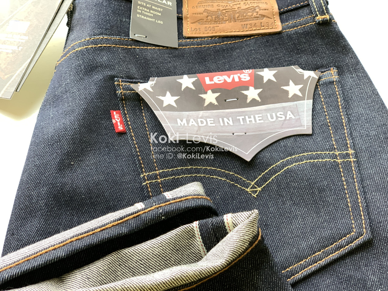 Lot 505 ริมแดง ผ้าดิบ Made in USA