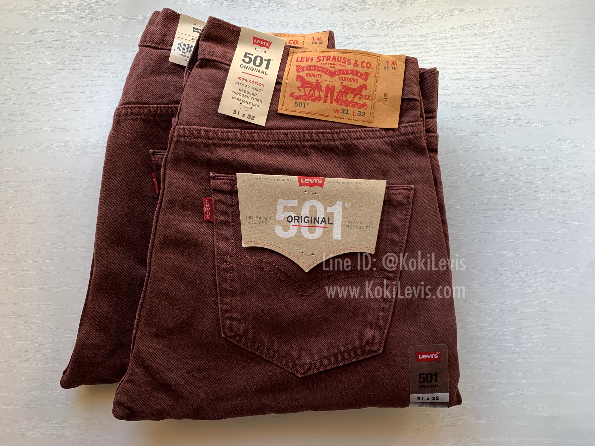 Levi's 501 สี Red wine