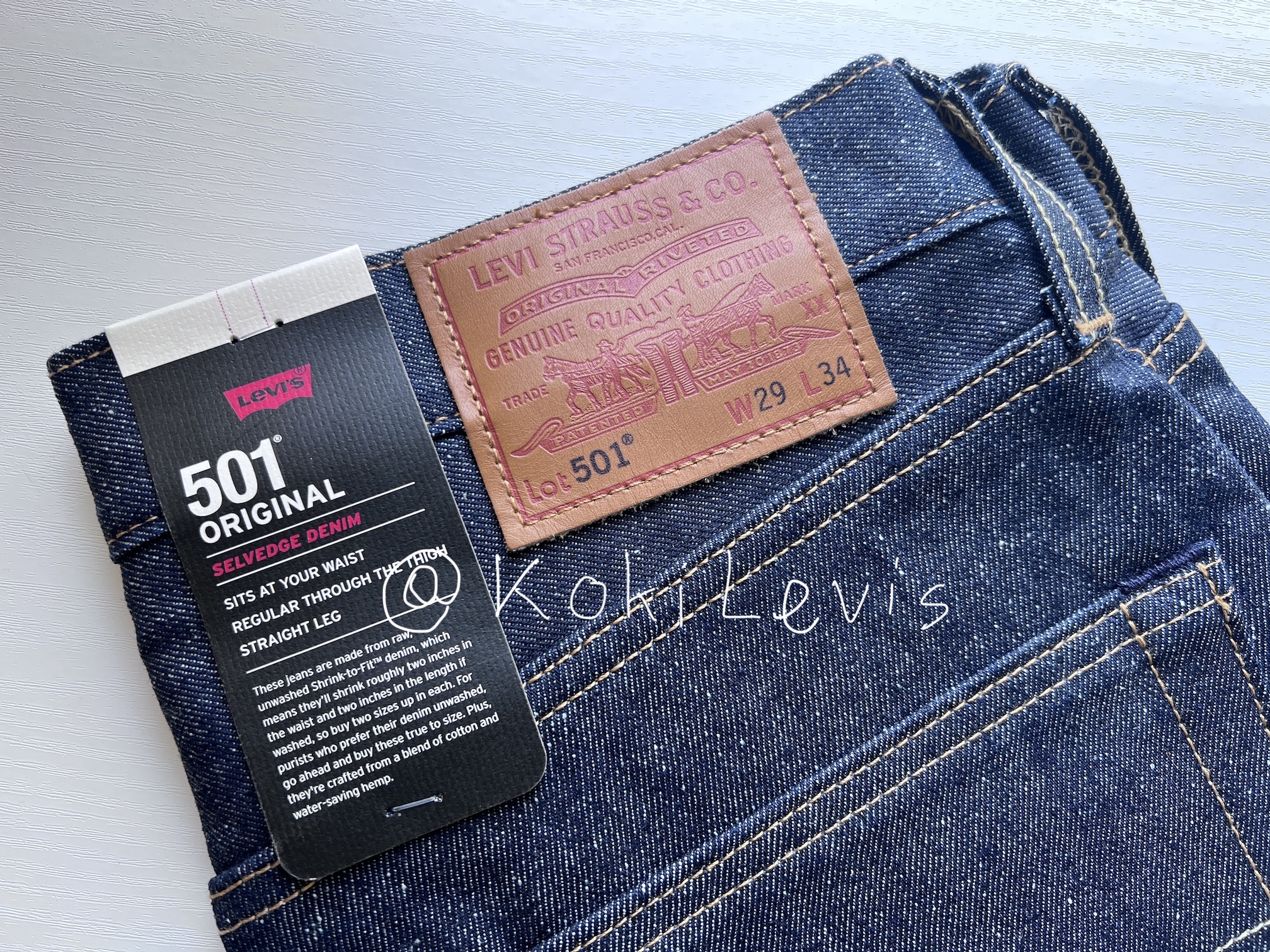 LEVI'S Lot 501 ริมแดง ผ้าดิบ
