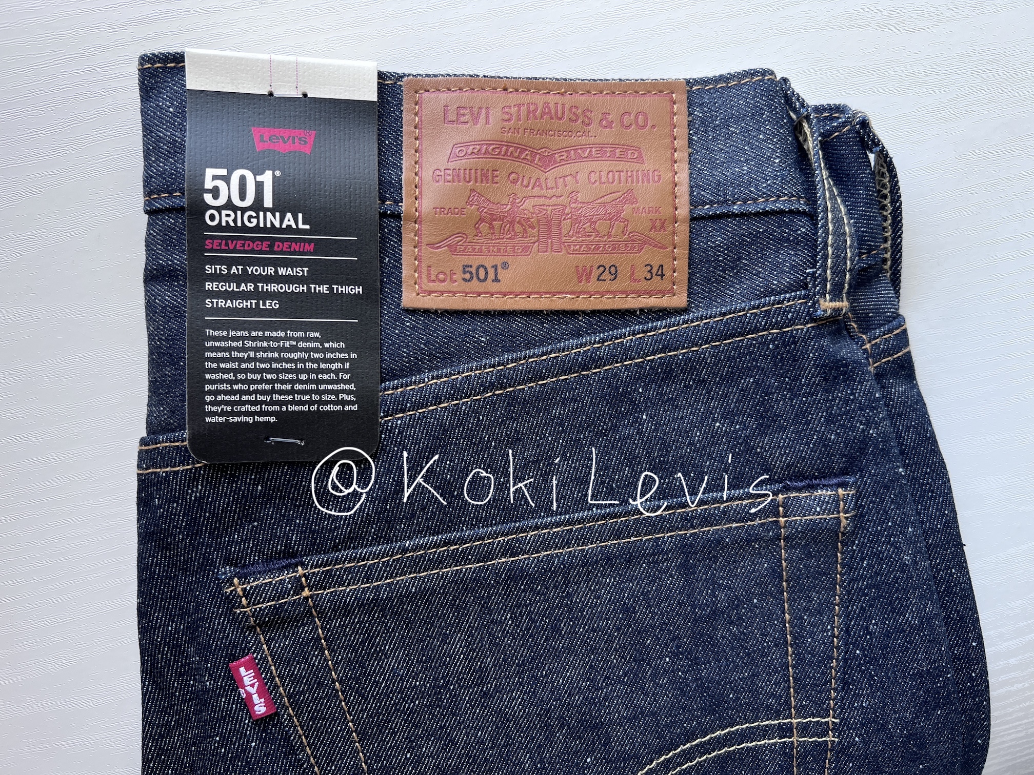 LEVI'S Lot 501 ริมแดง ผ้าดิบ