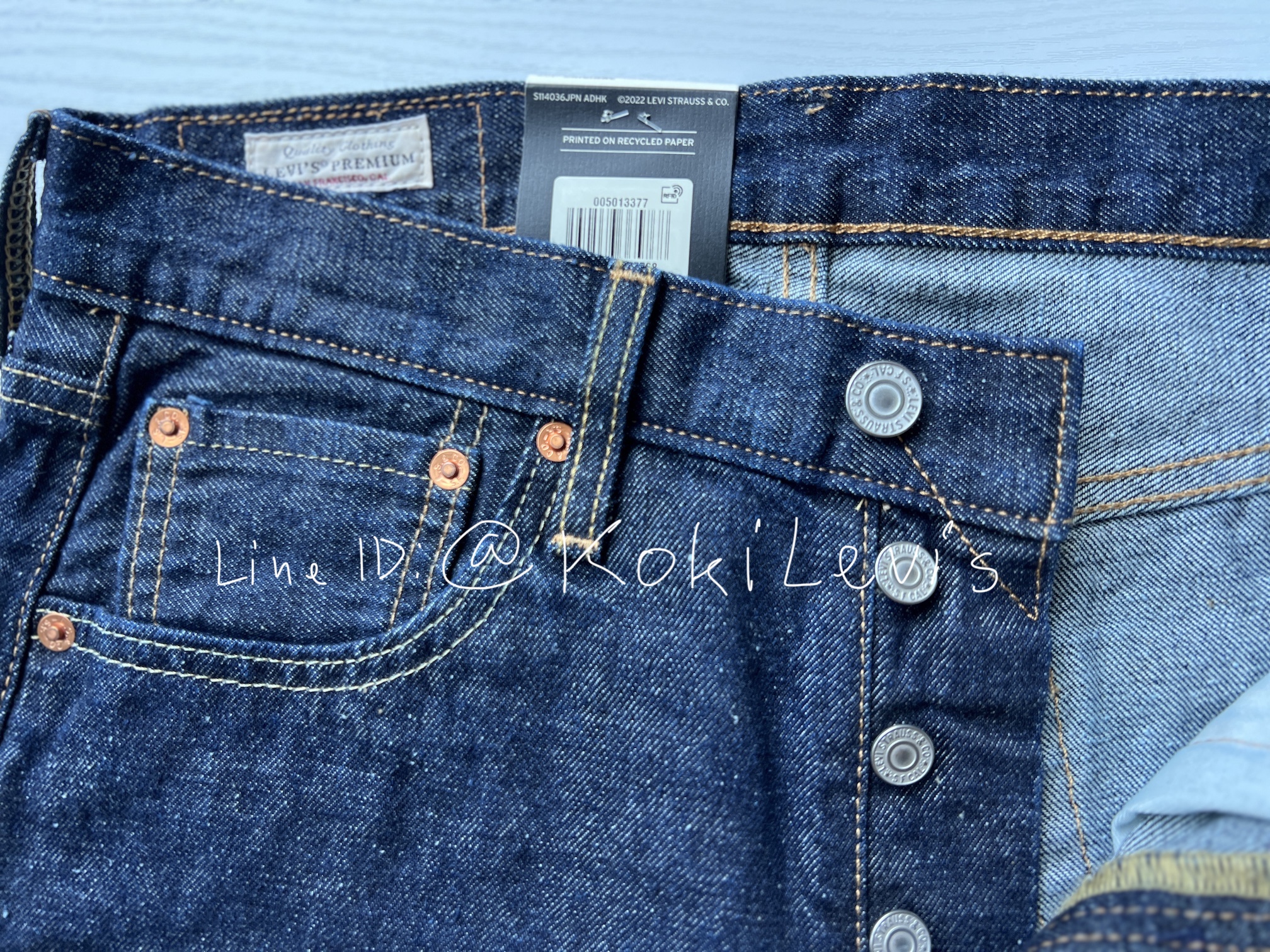LEVI'S Lot 501 ริมแดง ผ้าฟอก