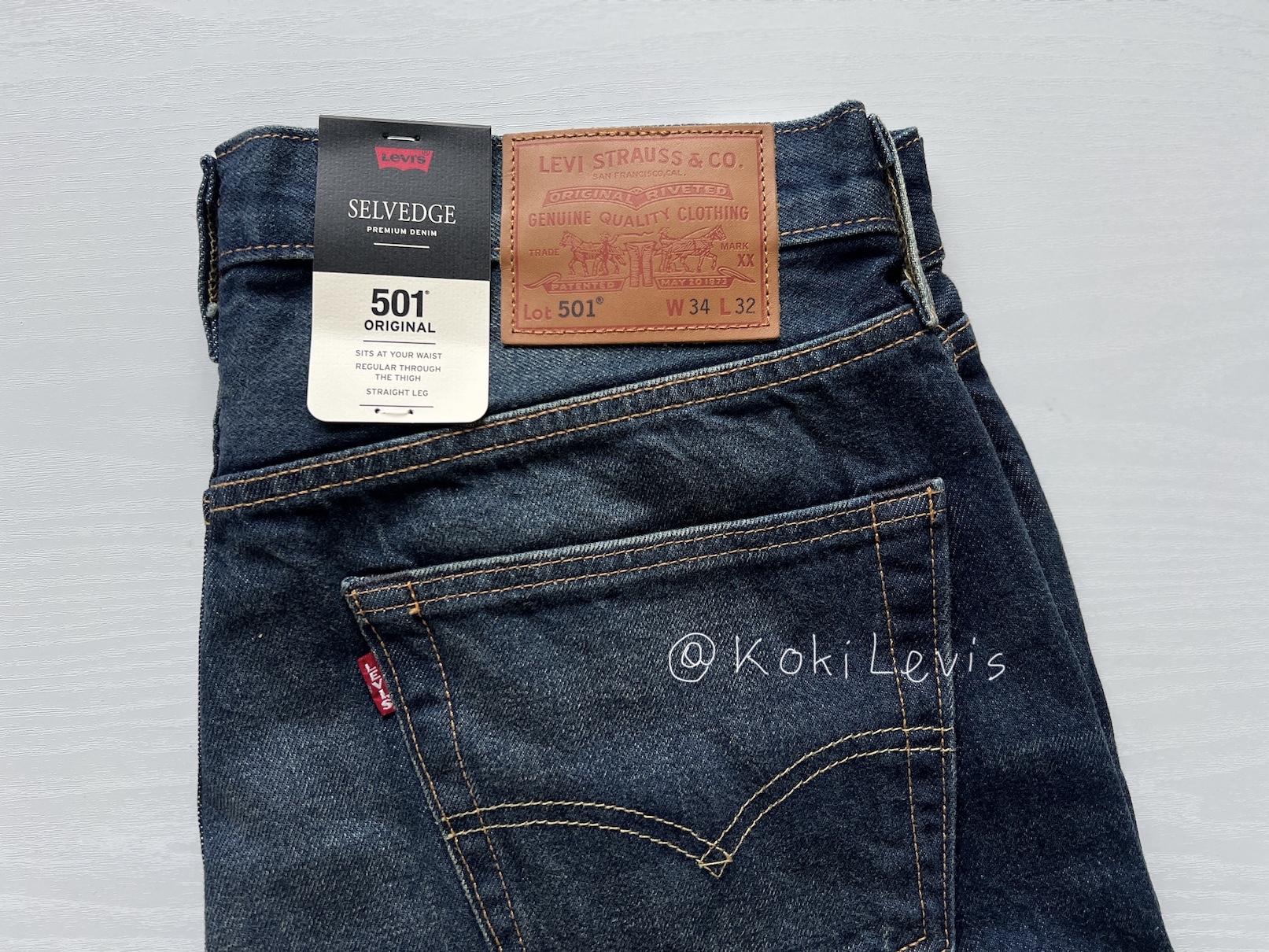 LEVI'S Lot 501 ริมแดง ผ้าฟอก