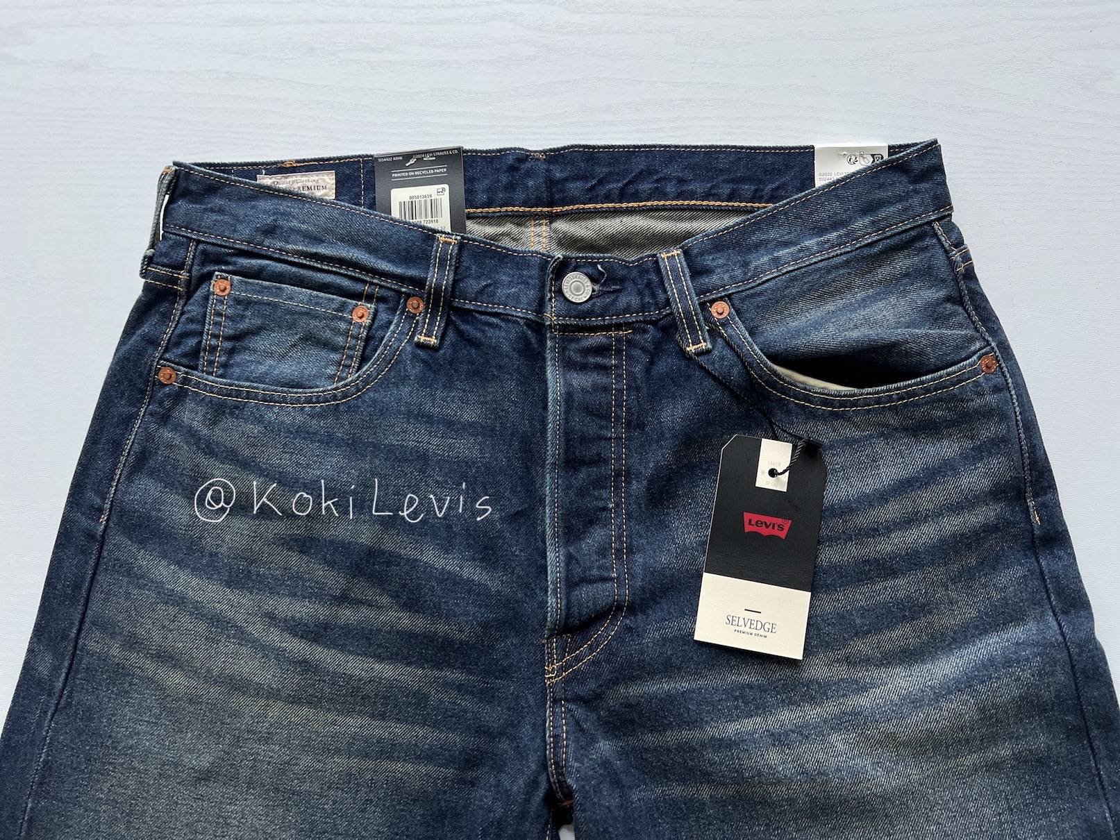 LEVI'S Lot 501 ริมแดง ผ้าฟอก