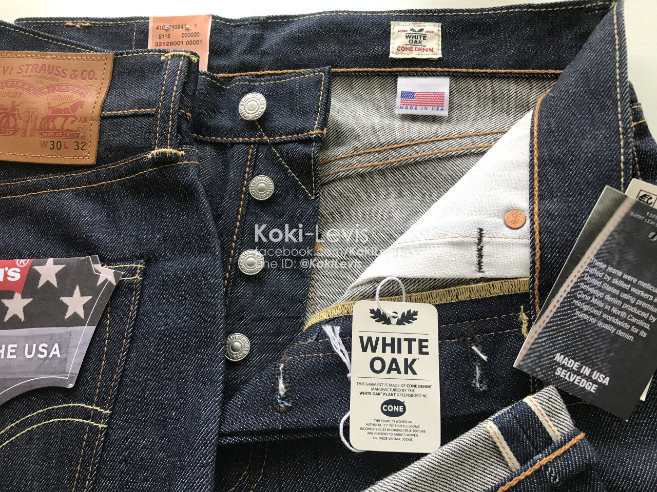 501 ริมแดง USA ผ้าดิบ - White Oak