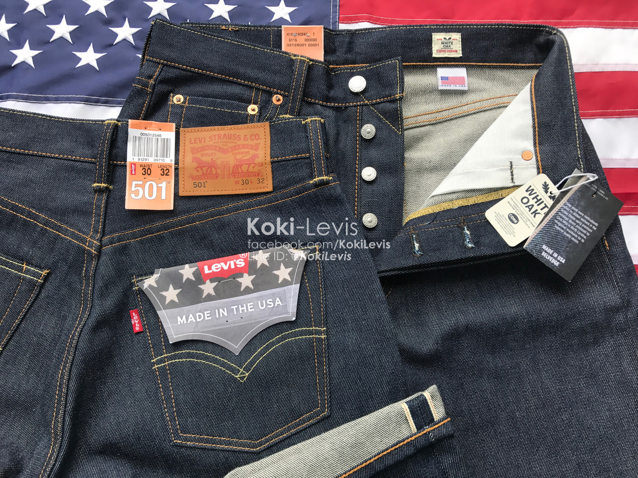 501 ริมแดง USA ผ้าดิบ - White Oak