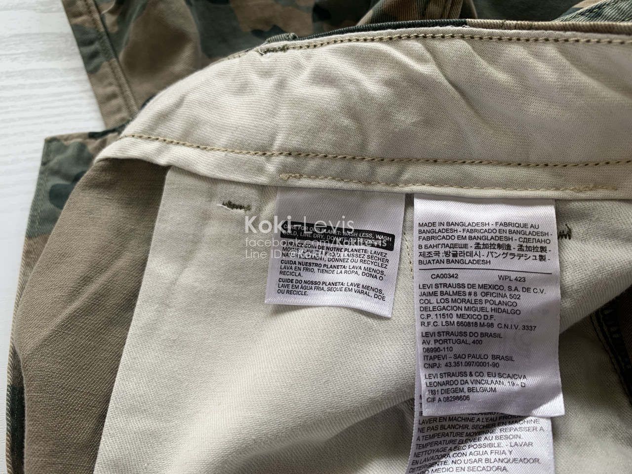 กางเกงลายพราง Levi's Cargo Pants