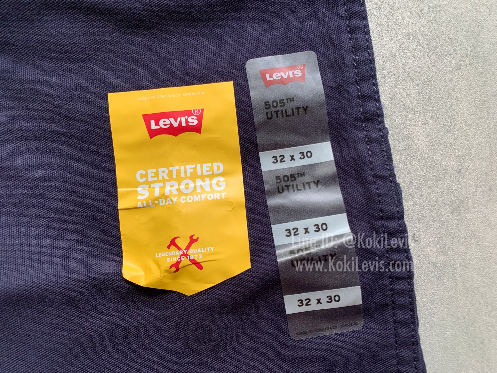 505 Workwear สีกรม มีกระเป๋าข้าง
