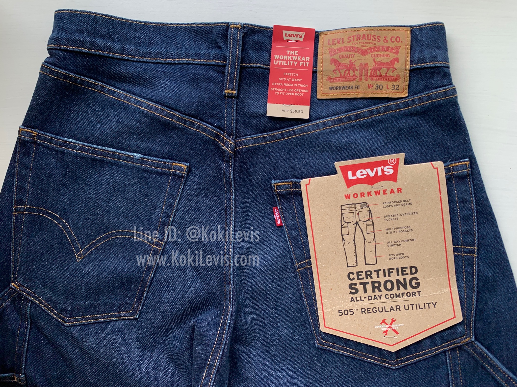 505 Workwear สีน้ำเงินบลูยีนส์