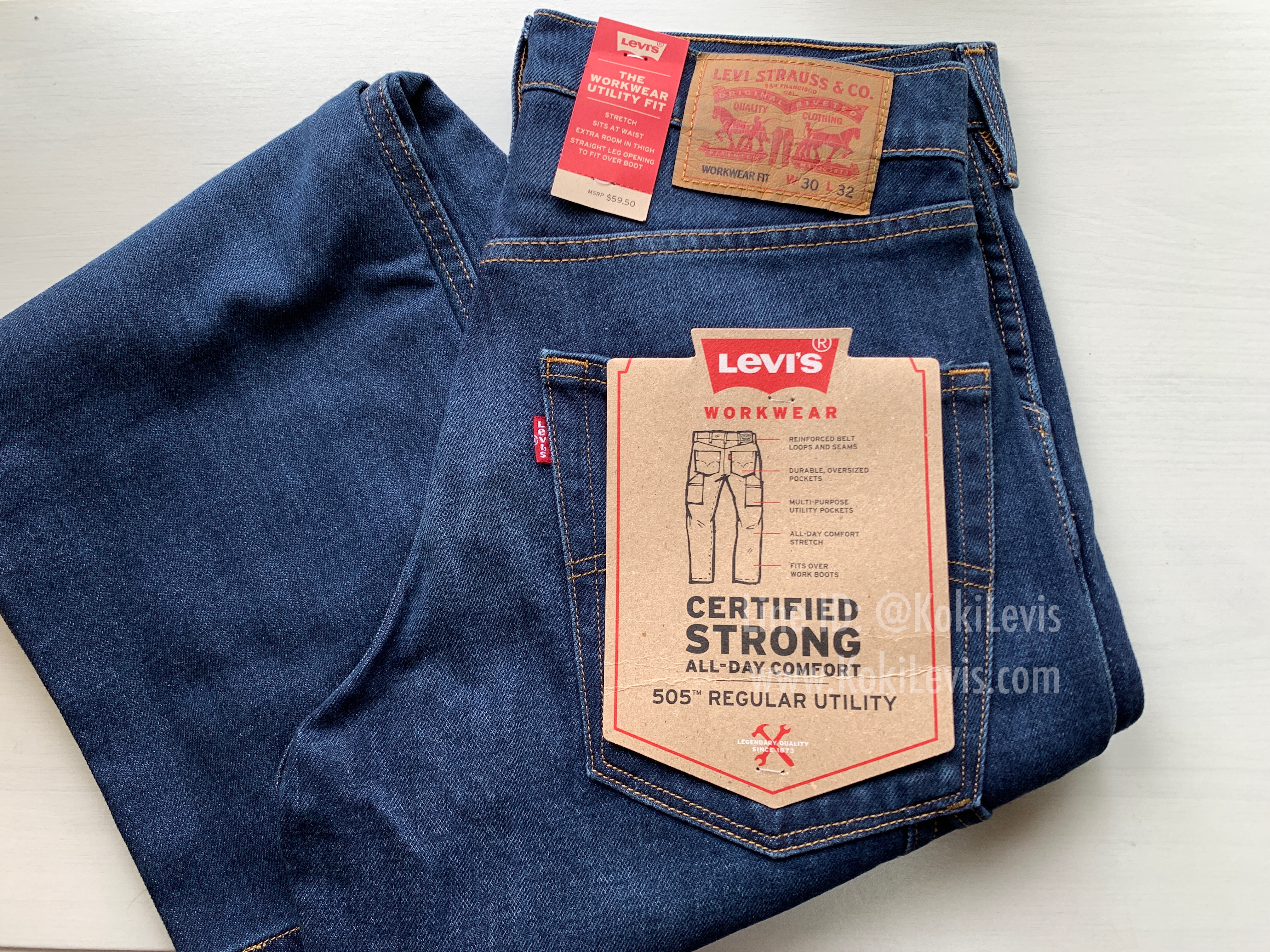 505 Workwear สีน้ำเงินบลูยีนส์