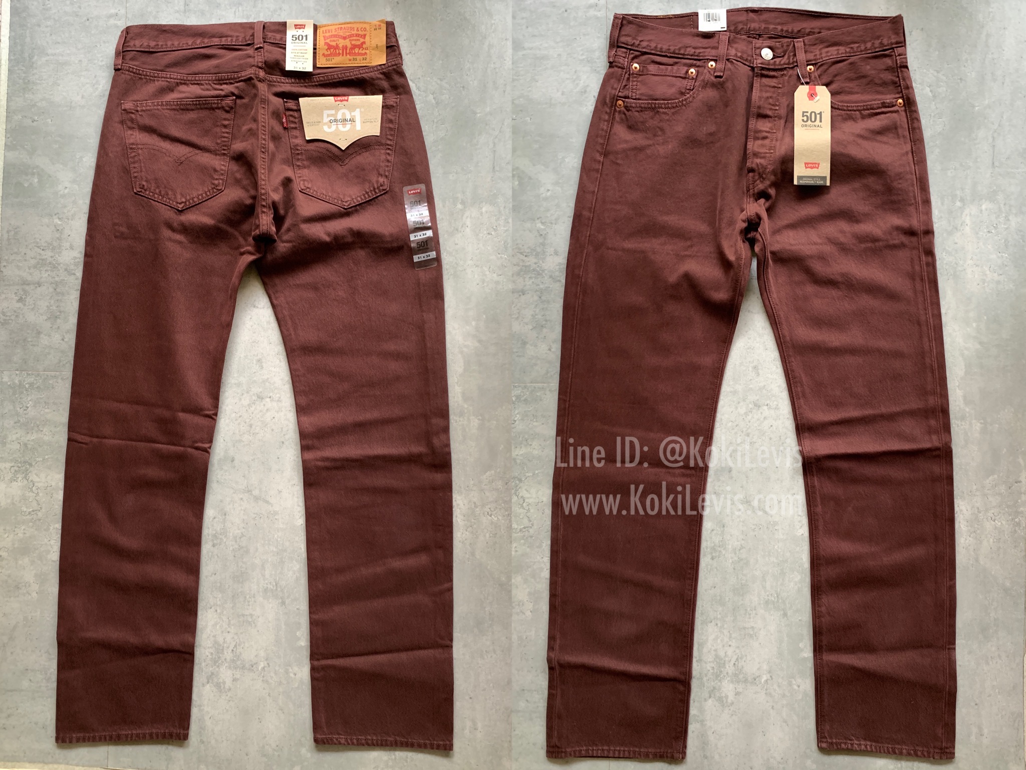 Levi's 501 สี Red wine