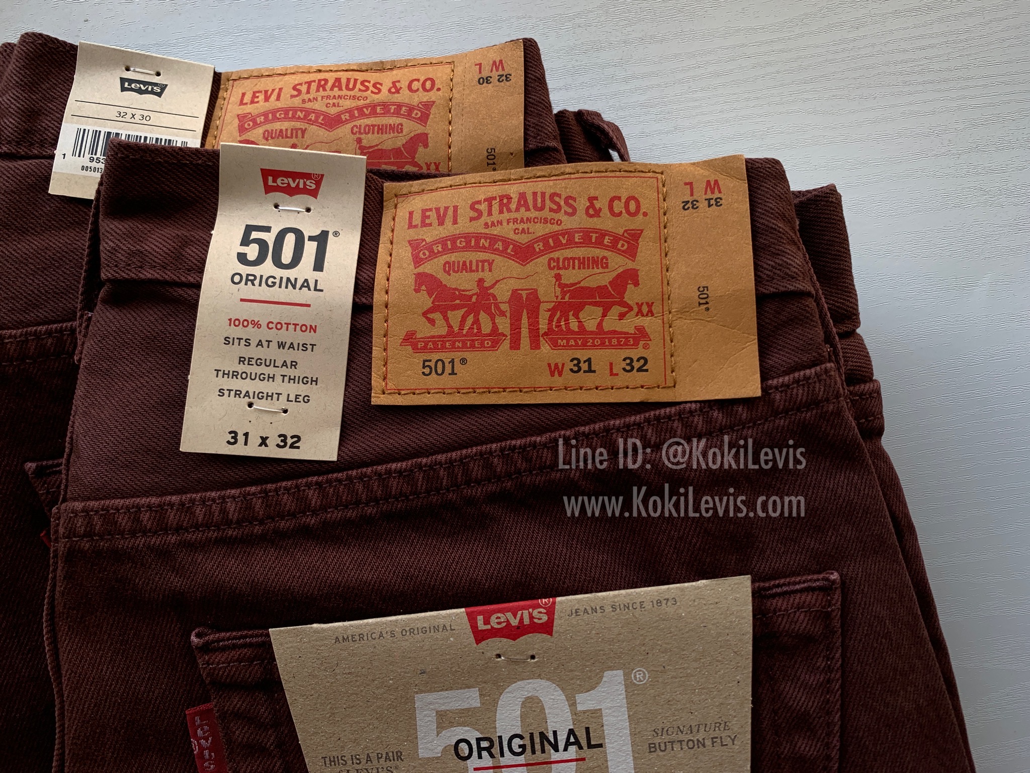Levi's 501 สี Red wine
