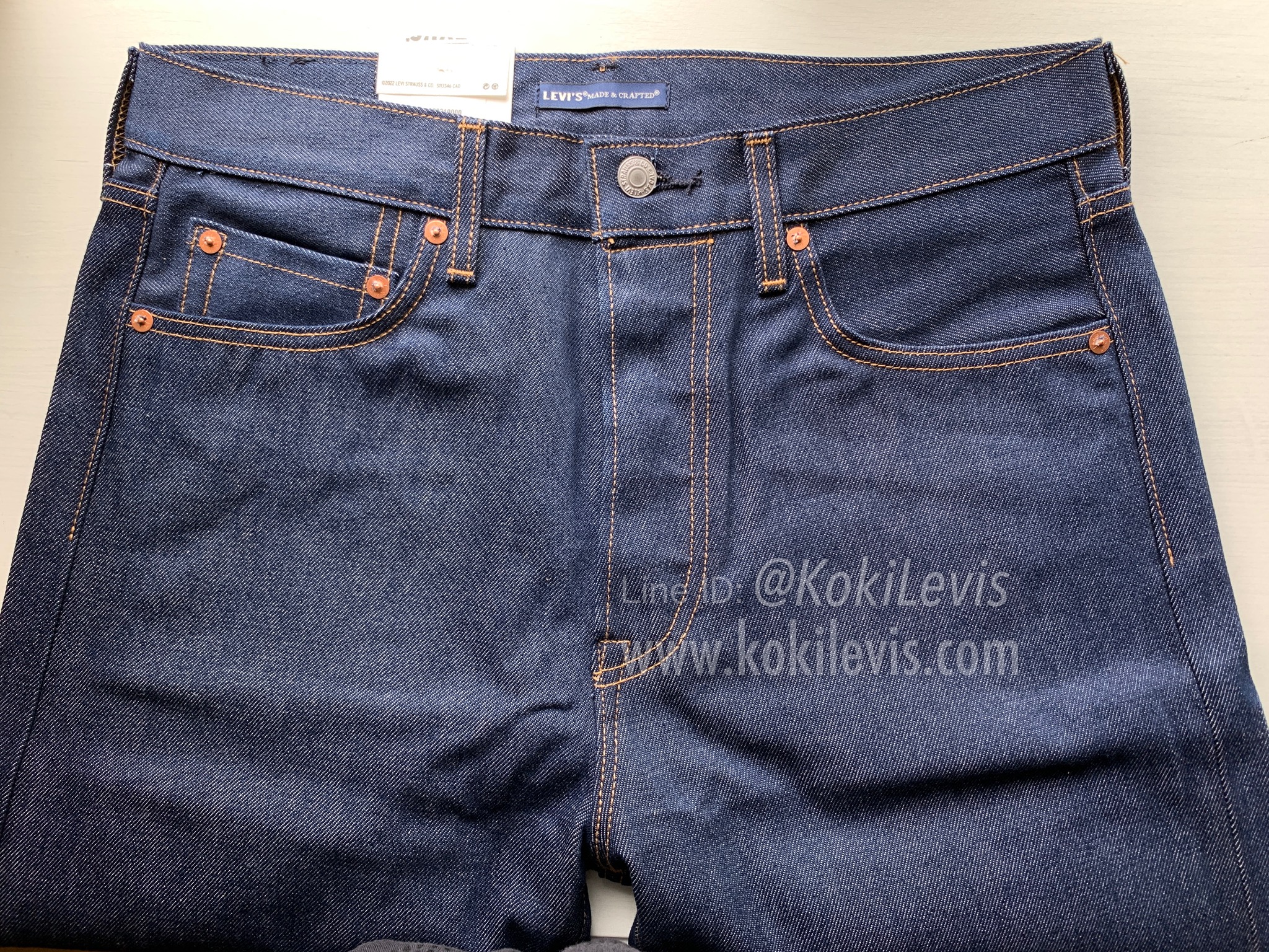 LMC 501 1980s ริมน้ำเงิน ผ้าดิบ